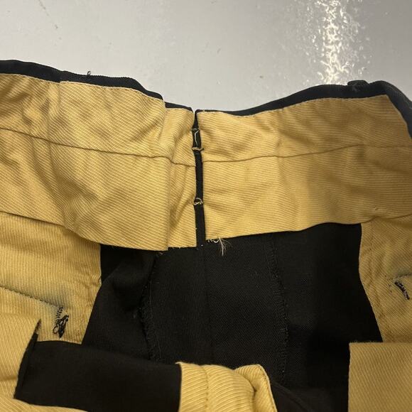 Vintage 60s Black Wool Flat Front Trousers 32x28 - Picture 6 of 6